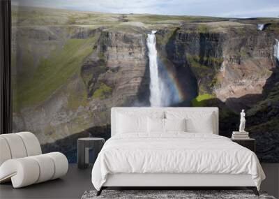 Beautiful view of Haifoss waterfall - Iceland Wall mural