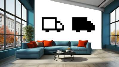 Pixel truck icon. Vector icon design. Wall mural