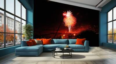 red fireworks Wall mural