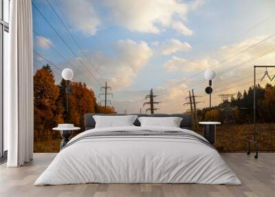 High voltage electricity pylons Wall mural