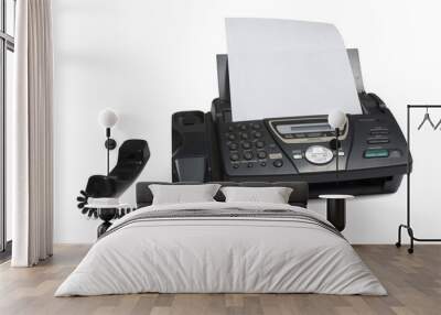 Fax machine isolated on white Wall mural