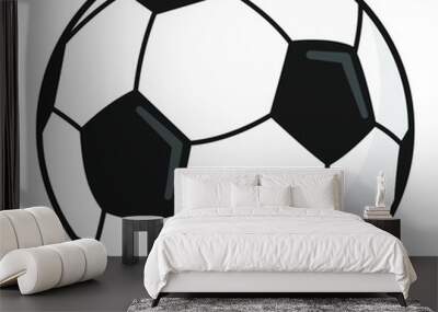 Soccer ball flat style design icon sign vector illustration isolated on white background. Football sports symbol, championship soccer goal icon World Soccer championship sign Wall mural