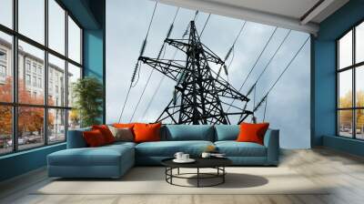 towers for power transmission lines high voltage Wall mural