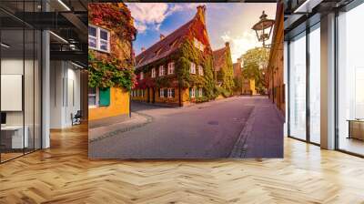 Fuggerei housing complex in Augsburg, Germany Wall mural