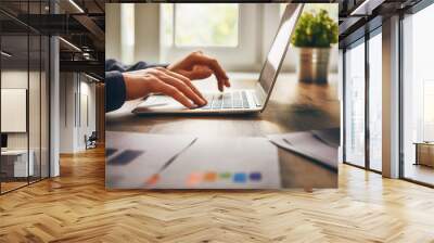 businessman using laptop Wall mural