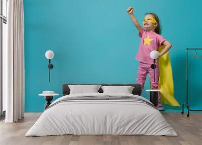 child playing superhero Wall mural