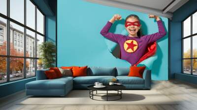 child playing superhero Wall mural