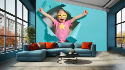 child playing superhero Wall mural