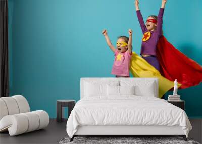 children playing superhero Wall mural