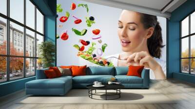 eating healthy food Wall mural