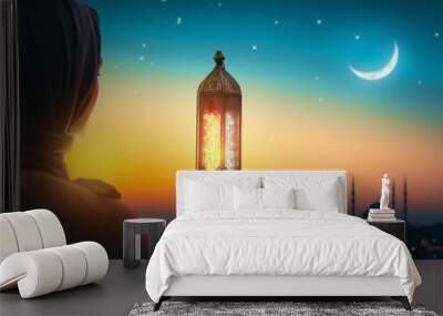 Ornamental Arabic lantern Wall mural