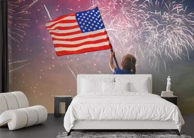 Patriotic holiday. Happy kid Wall mural