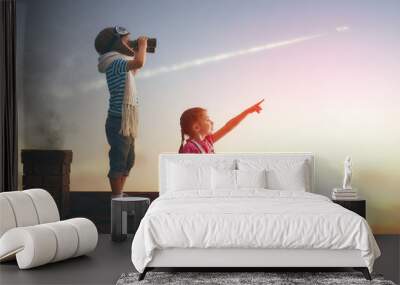 Two little children Wall mural