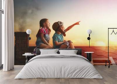 Two little children Wall mural