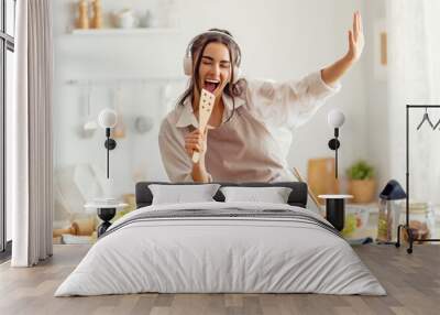 woman is preparing proper meal Wall mural