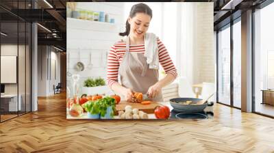 woman is preparing proper meal Wall mural