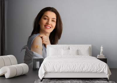 Young woman after vaccination Wall mural