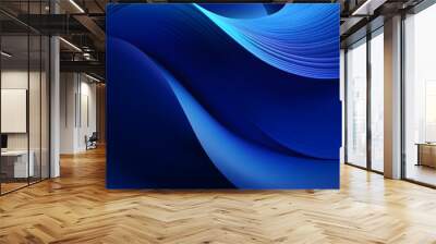 royal Blue abstract 3d waves background Wall mural