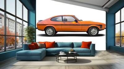 Classic German sport car side view isolated on white Wall mural