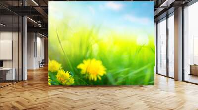 art abstract spring background or summer background with fresh g Wall mural