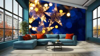 art christmas holidays trees light Wall mural