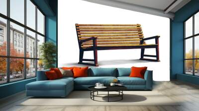 art isolated park wooden bench on a transparent background Wall mural