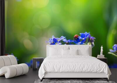 art spring or summer background with forget-me-not flower Wall mural