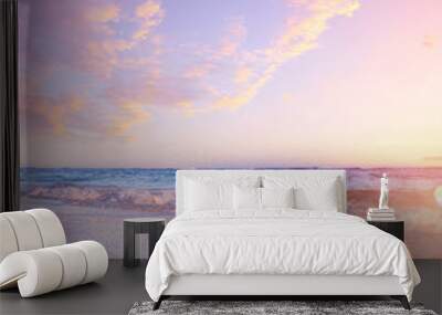 Summer Beach Background - Beautiful Sand And Sea And Sunlight Wall mural