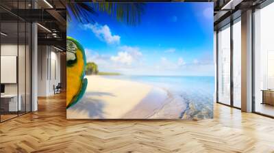 summer holiday on tropical sea sandy beach; banner design with copy space Wall mural