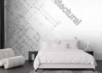 Architectural modern background. Detailed floor plan. Vector blueprint. Wall mural