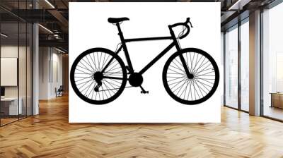 road bike with gear shifting black silhouette vector illustratio Wall mural