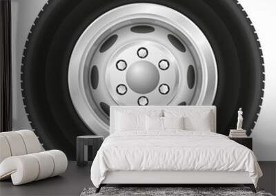 wheel for truck tracktor and van vector illustration Wall mural