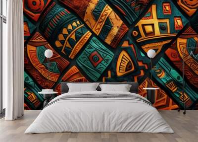 3d illustration of african tribal pattern Wall mural