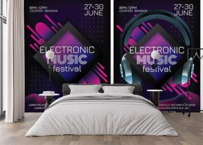 music festival poster for party Wall mural