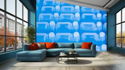 Alcohol for cleaning and sanitizing is contained in gallons in the warehouse. Many gallon alcohol gel for sanitizing Coronavirus Covid-19. Products for sale to anti Coronavirus protection (Covid 19). Wall mural