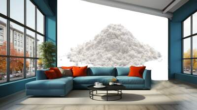 heap of wheat flour on white background Wall mural