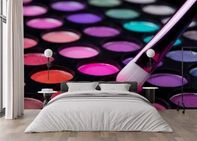 brushes and make-up eye shadows Wall mural