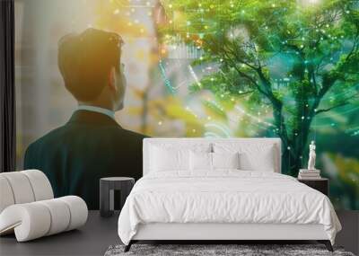 Businessman planning on environmental. ESG environmental social governance investment business concept Wall mural