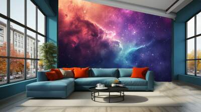 Colorful milkyway galaxy night stars family landscape Wall mural