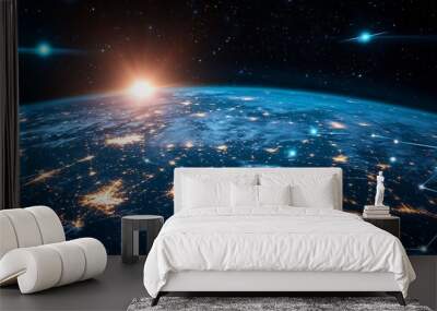 Earth's Network: A Cosmic Perspective Wall mural