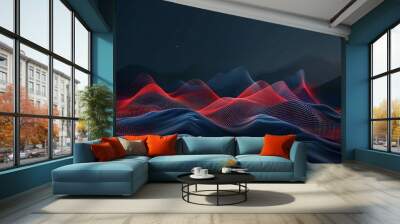 financial charts are showing in the abstract background, Representation of data analytics,charts, graphs and data driven insights emerging from a sea of information Wall mural