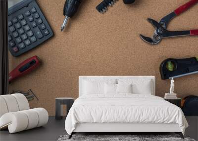 electric drill and tool kit with copy space Wall mural