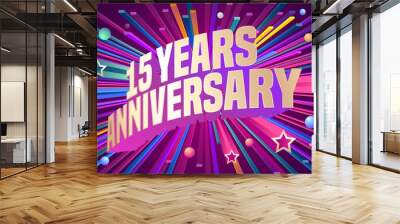 15 years anniversary vector icon, logo Wall mural