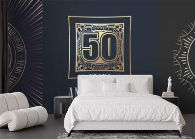 50 years anniversary vector icon, logo set Wall mural