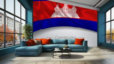 Cambodia happy independence day greeting card, banner vector illustration Wall mural