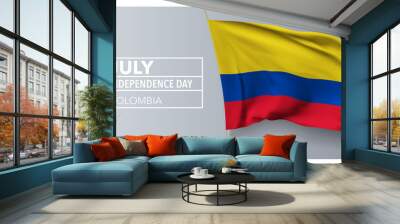 Colombia happy independence day greeting card, banner vector illustration Wall mural