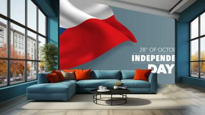 Czech Republic independence day greeting card, banner with template text vector illustration Wall mural