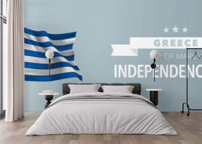 Greece happy independence day greeting card, banner vector illustration Wall mural