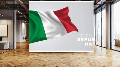 Italy happy republic day greeting card, banner, horizontal vector illustration Wall mural