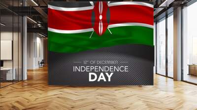 Kenya happy independence day greeting card, banner, vector illustration Wall mural